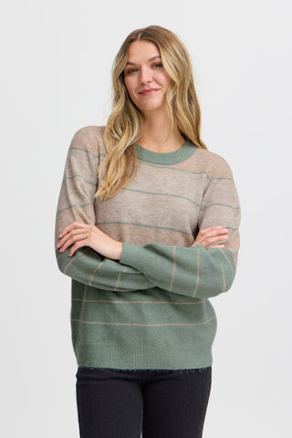 Fransa Ellis Striped Crew Neck Jumper