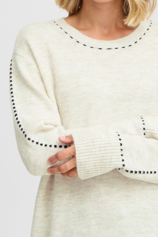 Fransa Elise Stab-stitch Pullover