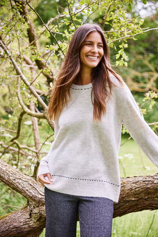 Fransa Elise Stab-stitch Pullover