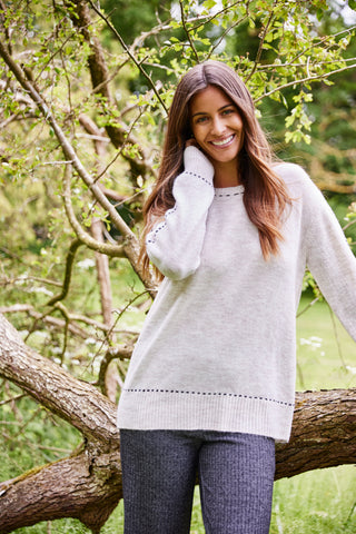 Fransa Elise Stab-stitch Pullover