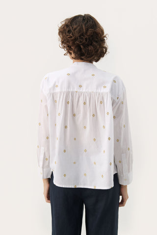 Part Two Natale Blouse with Gold Embroidery