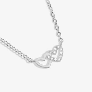 Joma Jewellery 7035 Mini Charms Pave Linked Hearts Necklace