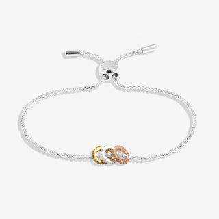 Joma Jewellery 7643 Three Tone Pave Mini Charm Bracelet