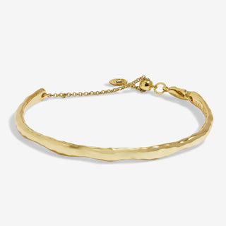 Joma Jewellery 7886 Hammered Gold Plated Adjustable Bangle