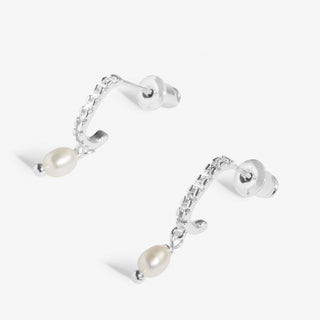 Joma Jewellery 8475 Soul Shine Pave Pearl Hoop Earrings