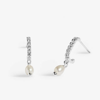 Joma Jewellery 8475 Soul Shine Pave Pearl Hoop Earrings