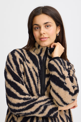 Fransa Nova Animal Print Cardigan