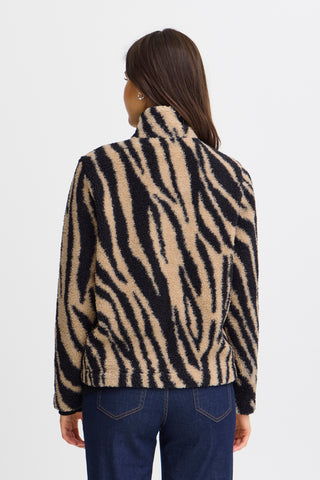 Fransa Nova Animal Print Cardigan