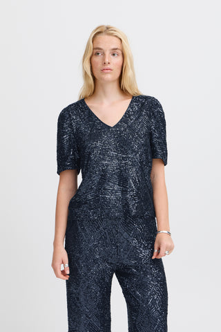 Ichi Fauca Sequin Top