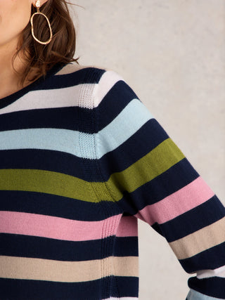 White Stuff Multi Stripe Merino Lightweight Jumper