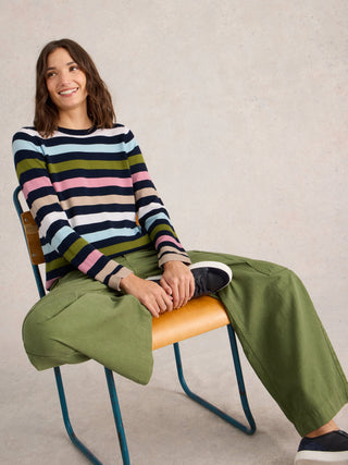 White Stuff Multi Stripe Merino Lightweight Jumper