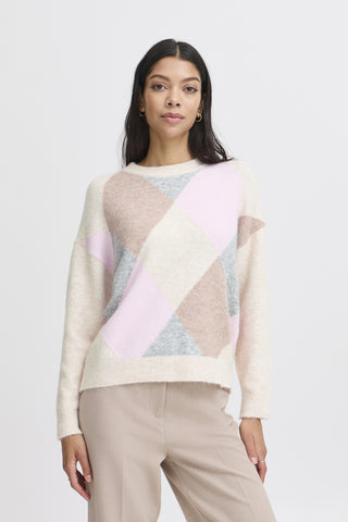 B Young Omea Argyle Jumper