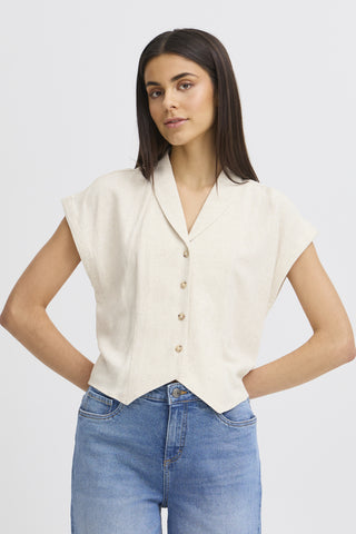 Fransa Atel Capped Sleeve Shirt