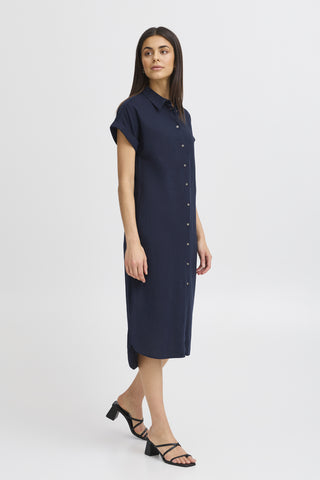 Fransa Mallia Capped Sleeve Shirt Dress